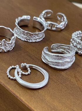 款客户指环指订单组合亮银色百搭