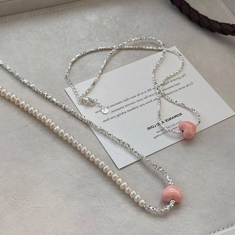 银子韩版设计女链小众锁骨天然