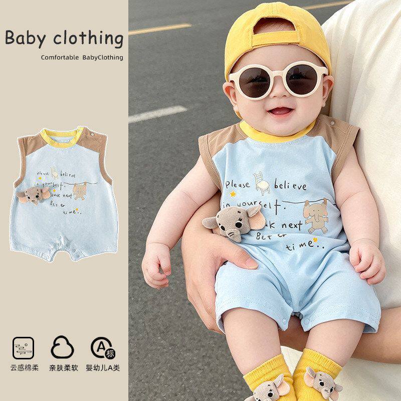 连体衣nebeans背心潮牌宝宝薄款爬服大象哈衣外出服超萌夏季婴儿