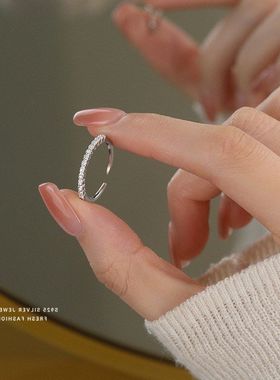 轻微镶锆石s925指环小众钻戒时尚