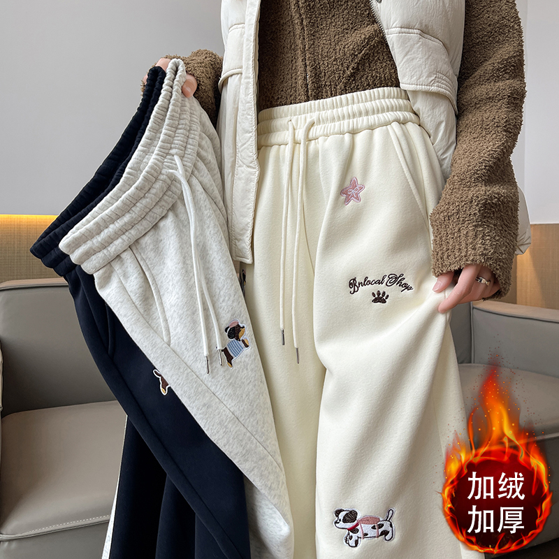 2025秋冬加绒慵懒风卡通印花阔