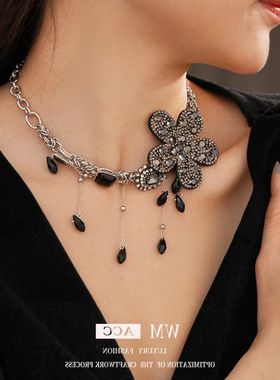 个性锁骨项饰设计欧美流苏暗黑