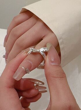 温柔戒指可蝴蝶结设计指环调节