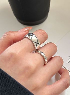 戒指925经典指环女J5708凌纹格