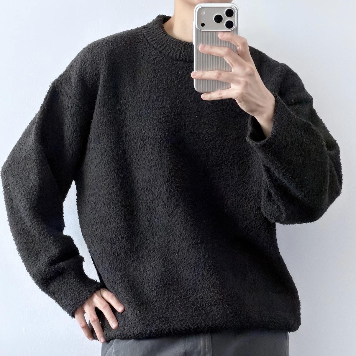 CCD「毛毛绒绒」圆领纯色毛衣