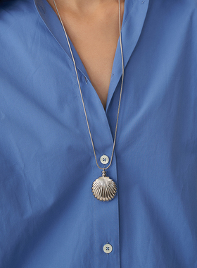 PAUSA ANN 复古立体贝壳质感光泽秋冬中长链