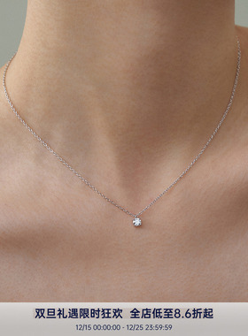 PAUSA ANN s925 极简时髦5A锆石4mm6mm单钻项链