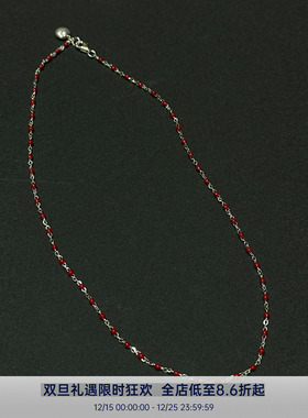 PAUSA ANN s925 棕红滴油间隔小圆珠新年氛围感项链