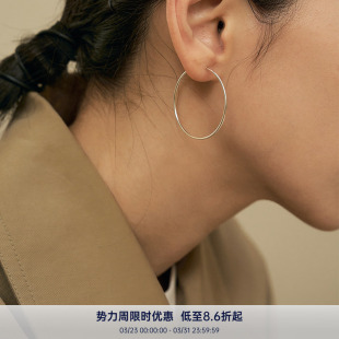 经典 s925 极简细圈空气感多尺寸耳圈 ANN PAUSA