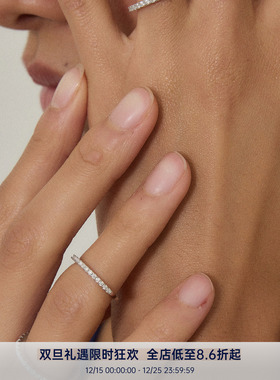 PAUSA ANN s925 莫桑钻极细经典排钻高火彩简约戒指