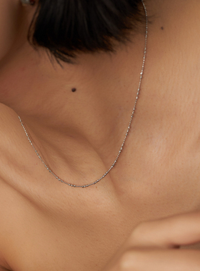 PAUSAANN 925银极细爆闪精致进口豆豆链项链小众轻奢高级感锁骨链