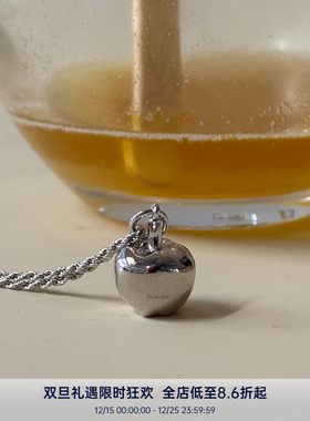 PAUSA ANN s925 小众设计立体苹果好运春夏搭配项链