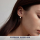 s925镀18k金 PAUSA ANN 水滴天然淡水珍珠小锆石点缀精致耳钉