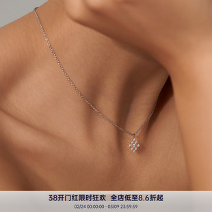 PAUSA ANN s925 吉瑞复古窗花马眼镂空通勤简约锁骨链项链