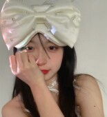 珍珠蝴蝶结眼罩睡眠纯欲系学生可爱舒适护眼睡眠遮光眼罩午睡女