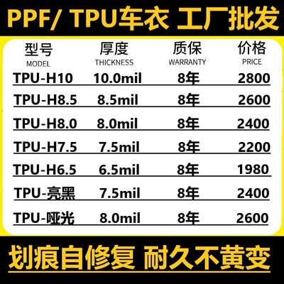 汽车TPU隐形车衣贴膜漆面保护膜
