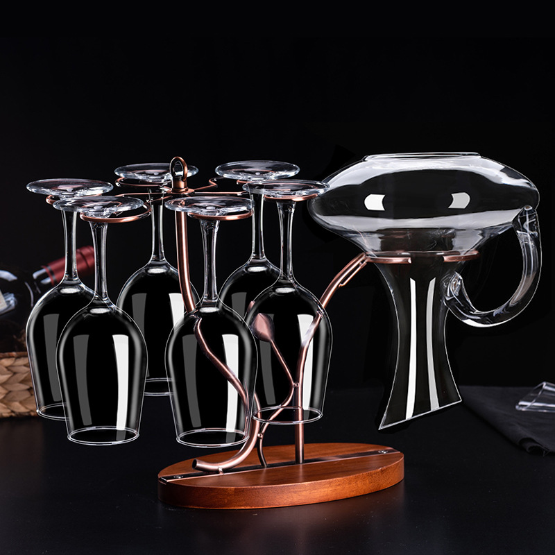 创意迎客松红酒杯醒酒器架子脚杯倒挂架吊杯架悬挂架高脚杯挂架