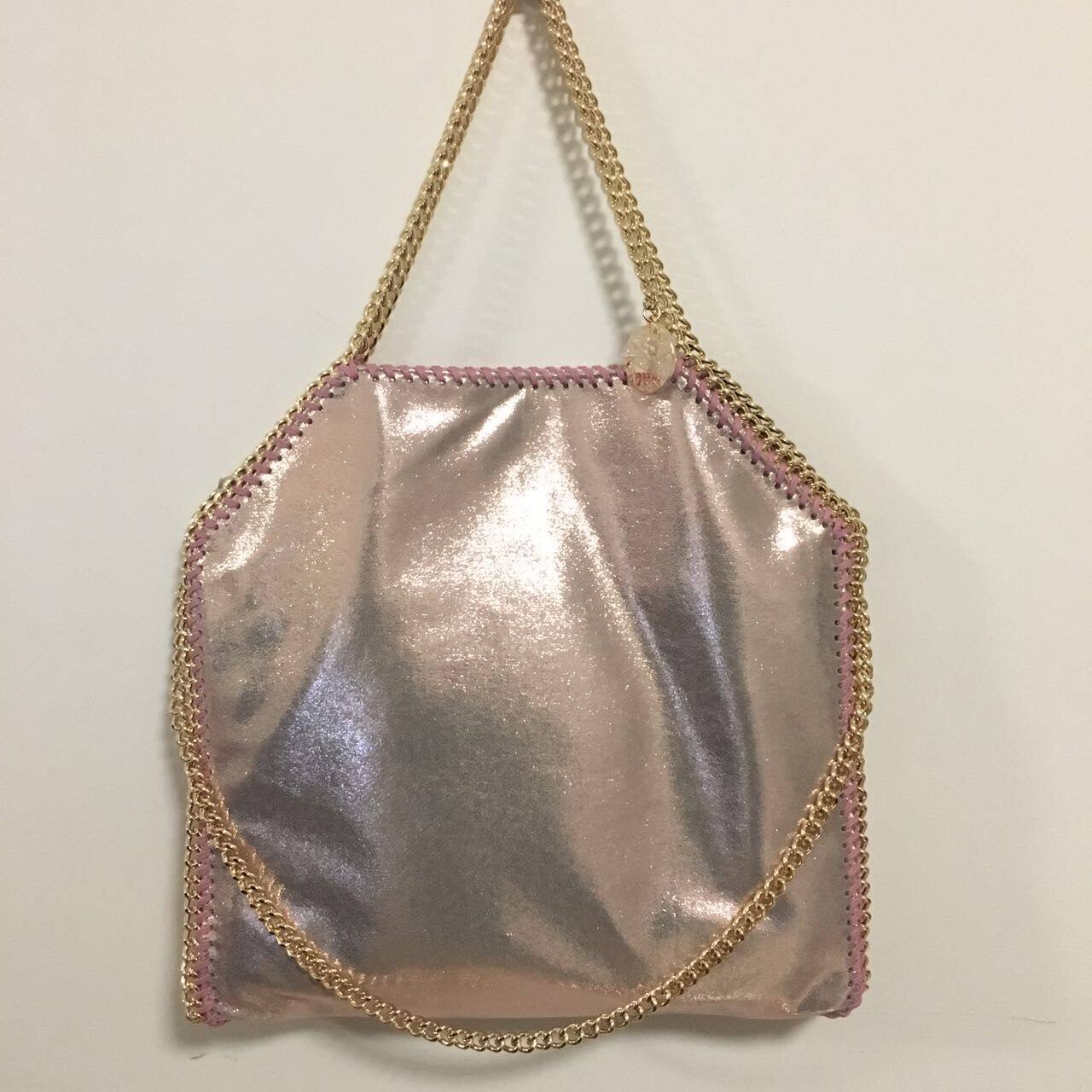 甜美淑女时尚手提单肩包时尚欧美风玫瑰金三链条女包新款高端女包