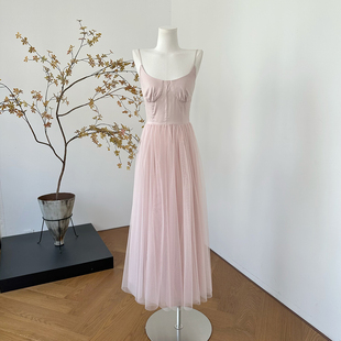 柒月末 天鹅湖 灵动仙女裙~芭蕾网纱半裙/吊带网纱拼接连衣裙