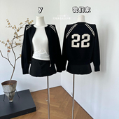 韩系上衣 拉链黑色毛衣外套女秋冬针织开衫 柒月末 Jennie感