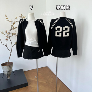 韩系上衣 拉链黑色毛衣外套女秋冬针织开衫 柒月末 Jennie感