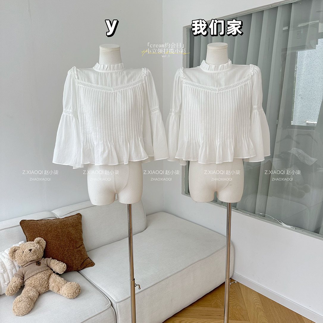 莱赛尔小立领打揽小衫小方领斗篷图片