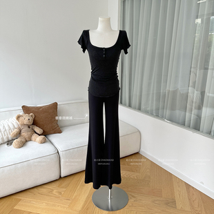 垂垂裤 显瘦休闲裤 6.0无di舒适喇叭裤 优雅长裤 女 春夏新款 柒月末