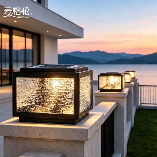 免布线太阳能柱头灯别墅柱子灯