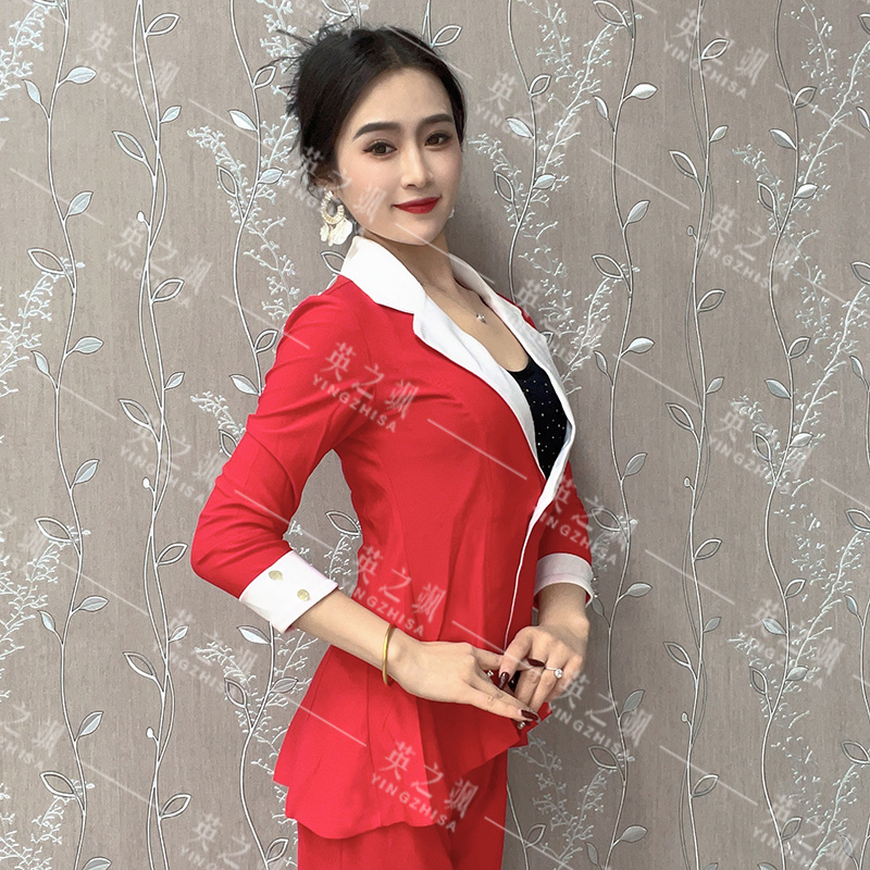 英之飒新小西服外套洋气广场舞服装女吉特巴水兵交谊拉丁跳舞衣服
