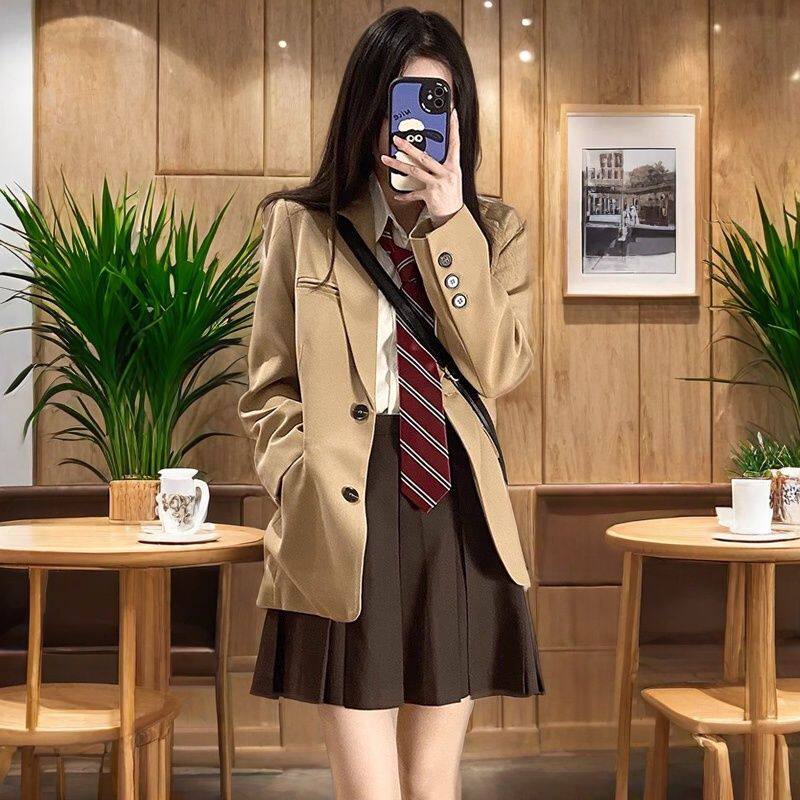 2025外套气质韩版宽松新款春秋西装外套女小个子西服上衣休闲