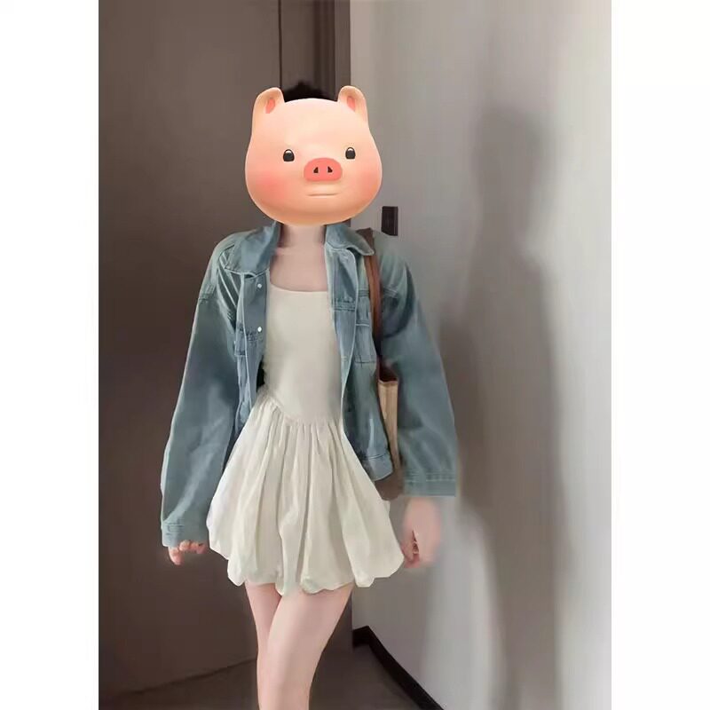 春季一整套穿搭女2025年新款气质简约牛仔外套花苞吊带裙两件套装
