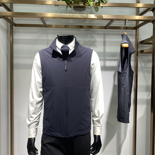 马甲上衣商务休闲拉链背心外套领佐诺依 男士 四面弹面料26春季 新品