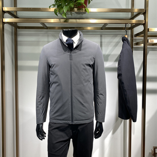 直充鹅绒25冬季新品男士立领羽绒服轻薄商务休闲保暖外套领佐诺依