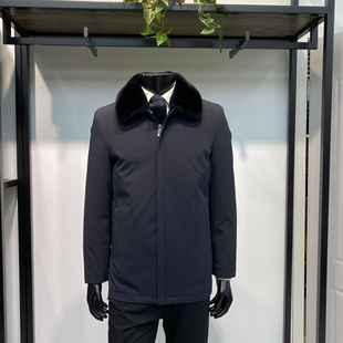 獭兔毛领拆卸冬季新品男士翻领羽绒服外套内胆可脱卸上衣领佐诺依