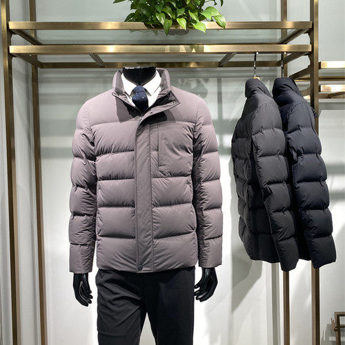 直充绒男士立领羽绒服外套牛奶丝