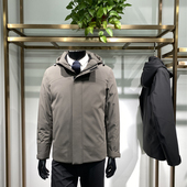 男士 科技五防25冬季 新品 直充绒羽绒外套黑色休闲鸭绒服领佐诺依