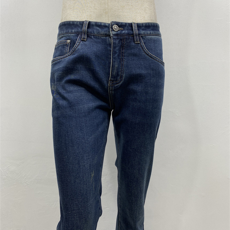 高货春季新品男士蓝色哑光面牛仔裤微弹休闲长裤免烫裤子领佐诺依
