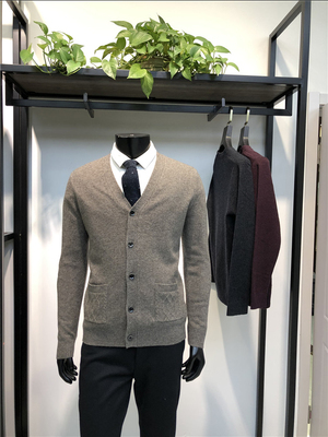 羊毛V领针织开衫商务休闲柔软