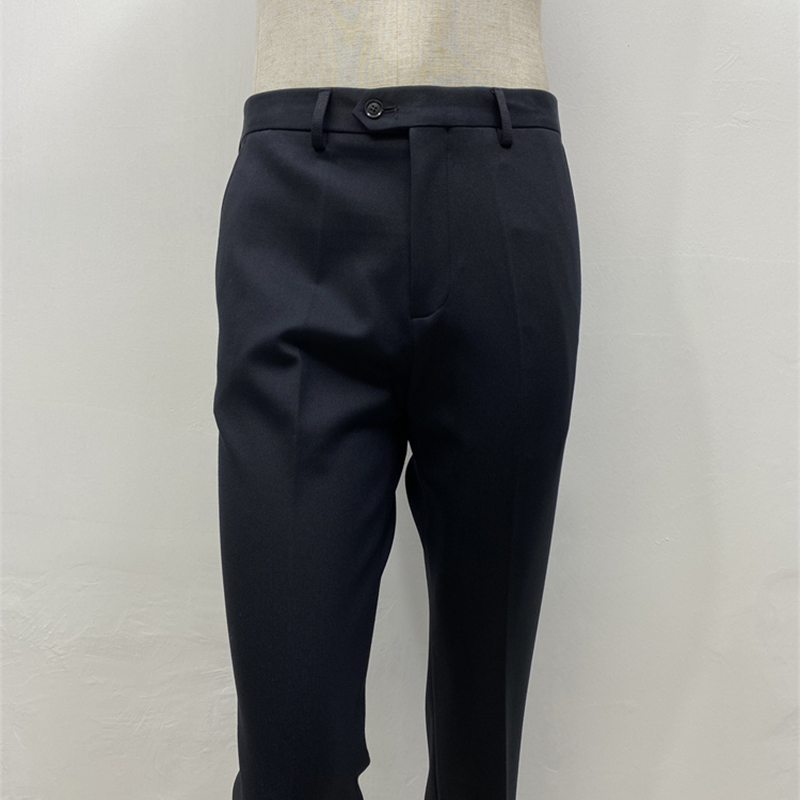 弹力西裤男士深蓝色直筒裤子