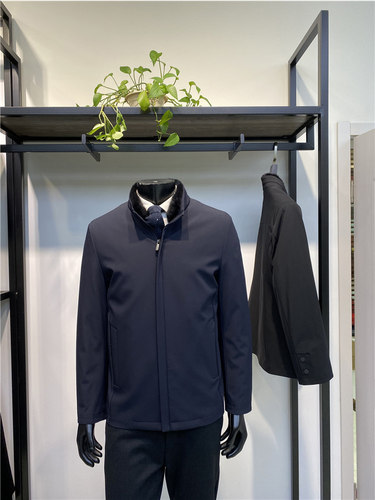 可脱卸兔毛内胆尼克服立领