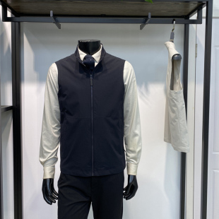 薄款 男士 马甲上衣商务休闲拉链背心外套领佐诺依 新品 26年春季