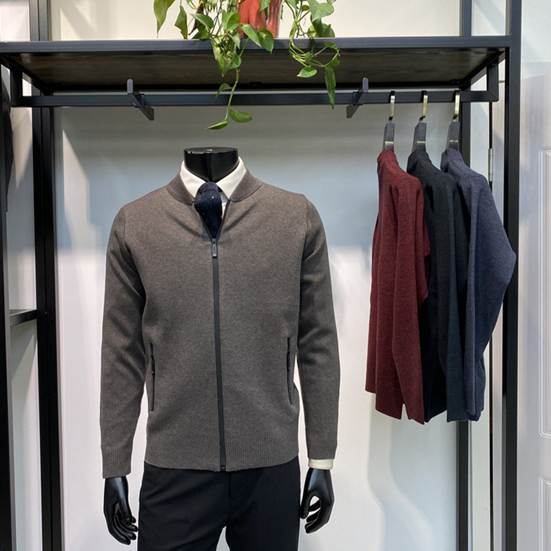 领佐诺依商务休闲棒球领针织衫