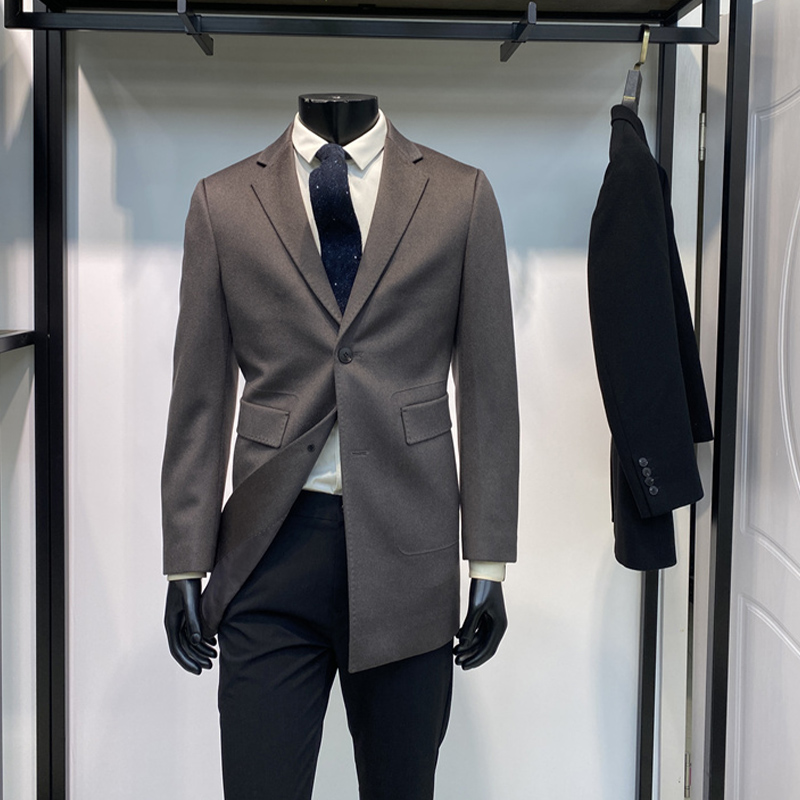 专柜品质绵羊毛男士西服领商务休闲毛呢外套纯色上衣领佐诺依品牌