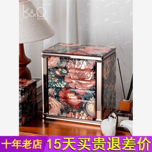 KP高档首饰盒精致抽屉式大容量饰品收纳盒珠宝项链生日结婚礼物