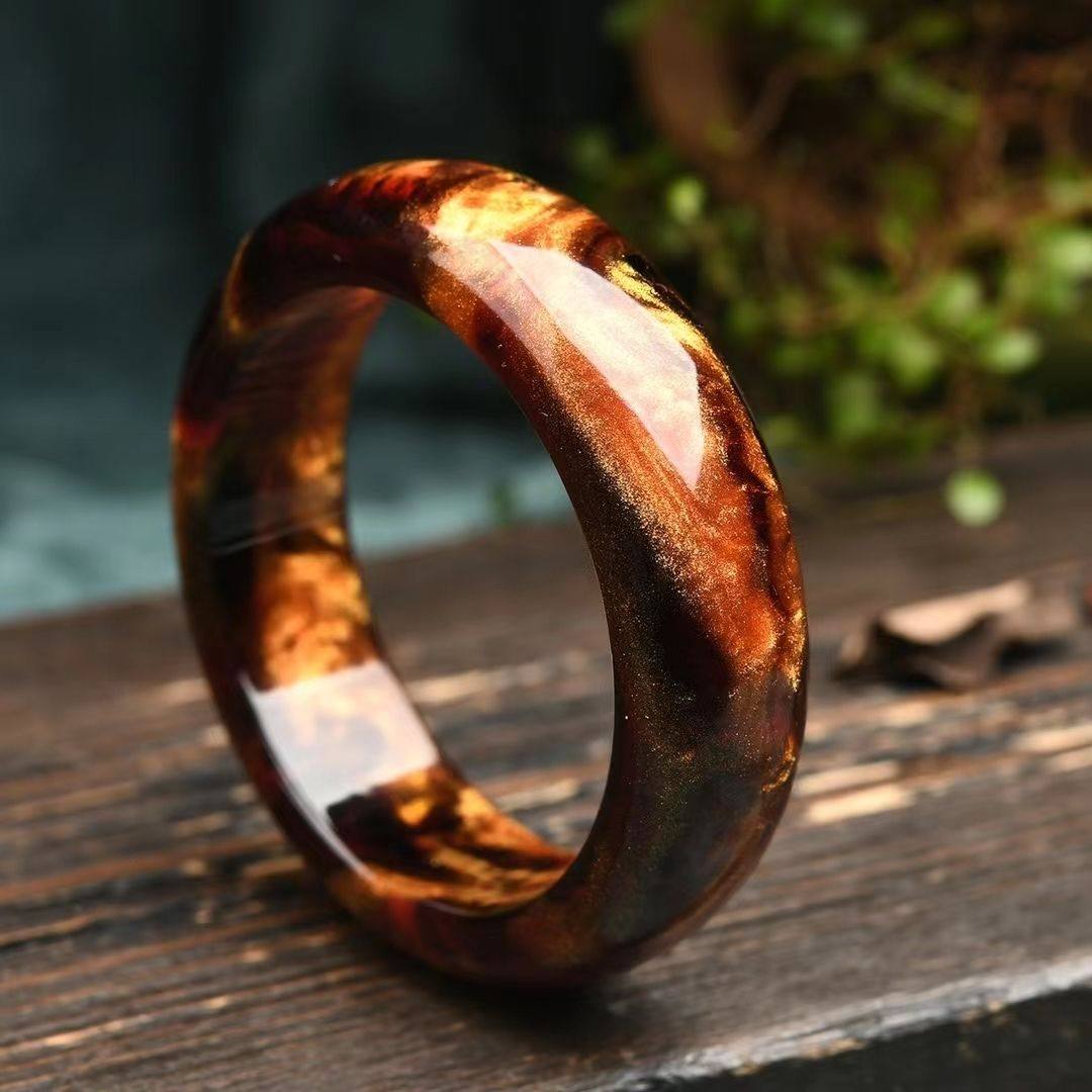 天然金丝海柳手镯标准版宽大手饰礼品礼物文玩珍品精品手把件工艺