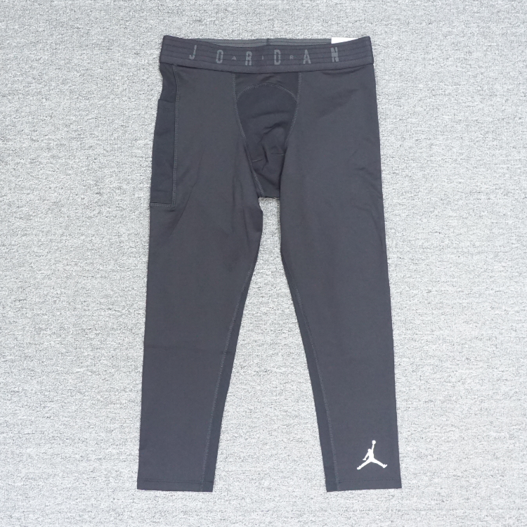 NIKE AIR JORDAN男子速干跑步健身弹力速干七分紧身裤 DX3140-010