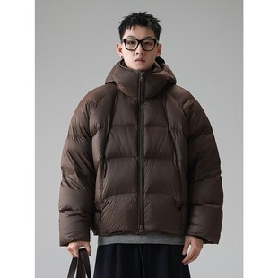 新款 90白鸭绒高领连帽防风羽绒服男冬季 高充绒量外套 充绒309g