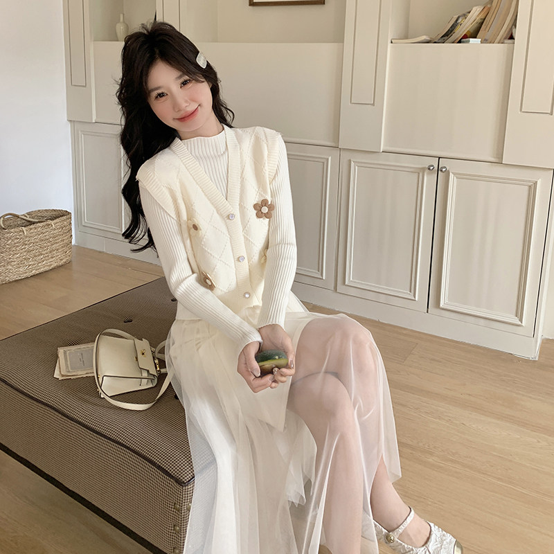 2025春季新款韩系高级感衬衫连衣裙女温柔风半身裙时尚,女装连衣裙,2D111