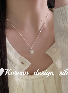 韩国ins风小众设计高级感精致百搭饰品S925纯银贝壳珍珠项链女
