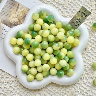 小青柠圆珠12mm白玉菩提根散珠DIY手工圆珠学生绕指柔手串女正圆